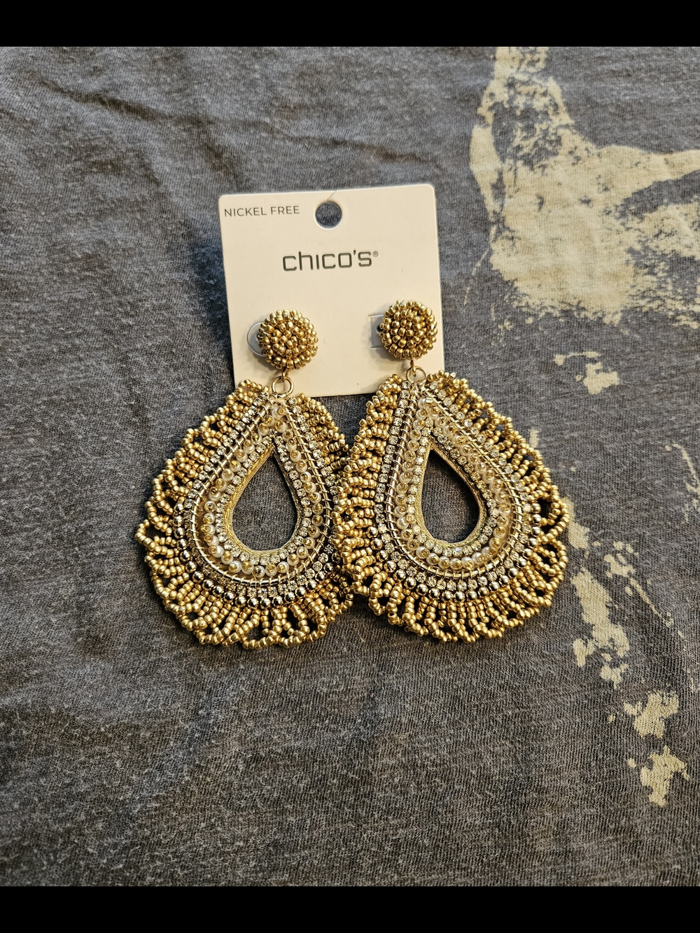NWT Chico's GOLD BEADED